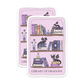 (2 Pack) Library of Dragons Magnets - Fantasy Book Shelf Decor - Whimsical Reader Art - Magical Refrigerator Display - 5 Inches On Longest Side - Thick Durable Magnet - Made in USA - MAG21516