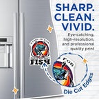 (2 Pack) Work is for People Who Can't Fish Magnets - Fishing Enthusiast Home Decor - Funny Fishing Quote Magnet - 5" On Longest Side - for Cars, Fridges, Toolboxes - Made in USA - MAG5590