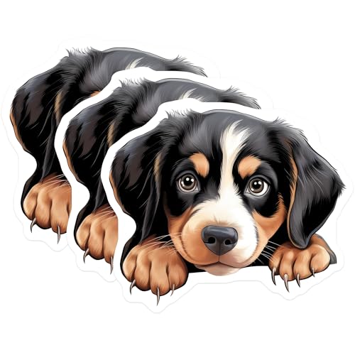 (3 Pack) Bernese Mountain Dog Decals - Cute Puppy Dog - Laptop Car Decals - 3 Inches On Longest Side - Easy Peel & Apply - Made in USA - 3MCS8742