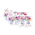 (2 Pack) She is Strong Fierce Brave Love Magnets Magnets - 5" On Longest Side - Made in USA - Sticks to Refrigerators & Metal Surfaces - MAG8582