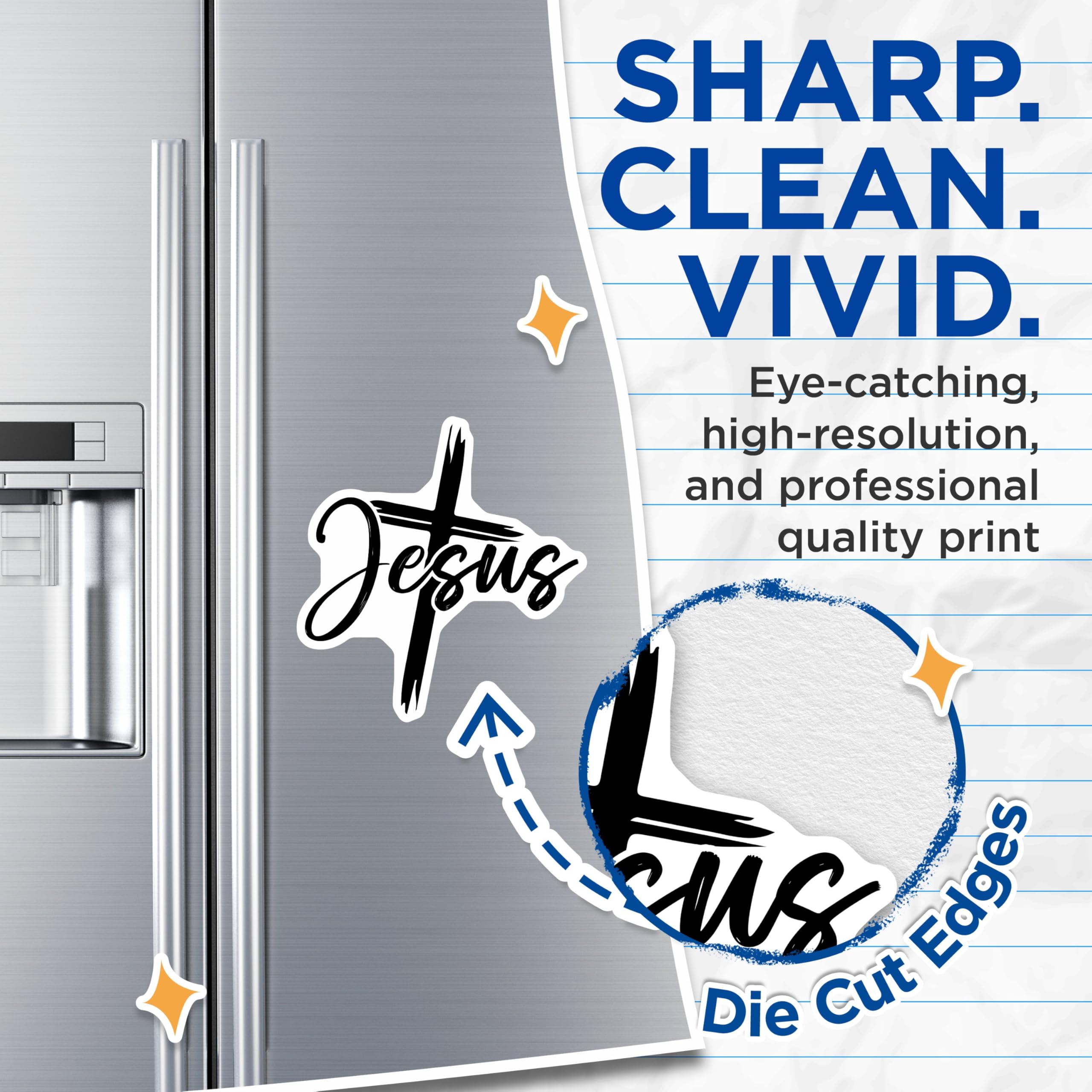 (2 Pack) Jesus Religious Magnets - Christian Faith Magnets - Inspirational Quote Magnets - 5" On Longest Side - for Cars, Refrigerators, Toolboxes, Lockers - Made in USA BMCS3066