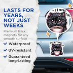 (2 Pack) Everything is Fine Cat Magnets - Cute Cat Art - Motivational Magnets for Fridge - Cute Cat with Coffee Cup - 5" On Longest Side - for Cars, Fridges, Toolboxes - Made in USA - MAG4597