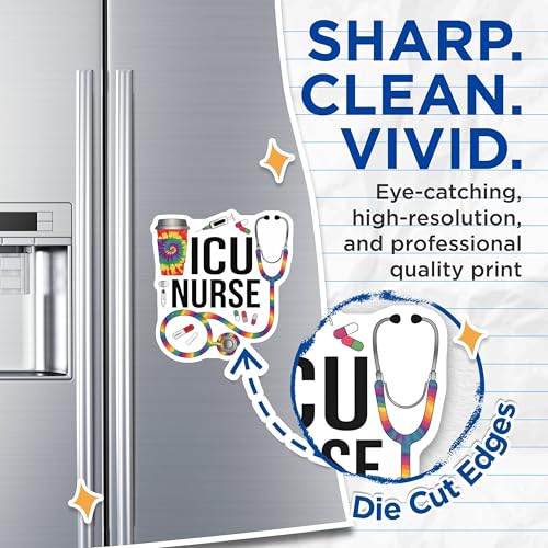 (2 Pack) ICU Nurse Magnets - Nurse Appreciation - Healthcare Workers Decor - Medical Staff Accessories - 5" On Longest Side - for Cars, Fridges, Toolboxes - Made in USA - MAG6590