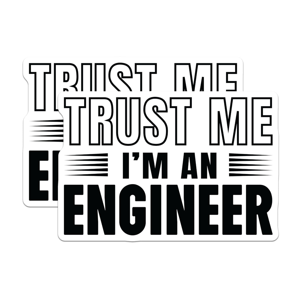 (2 Pack) Engineer Magnets - Trust Me Funny Engineer - Engineering Humor Decor - 5 Inches On Longest Side - Thick Durable Magnet - Made in USA - MAG22289