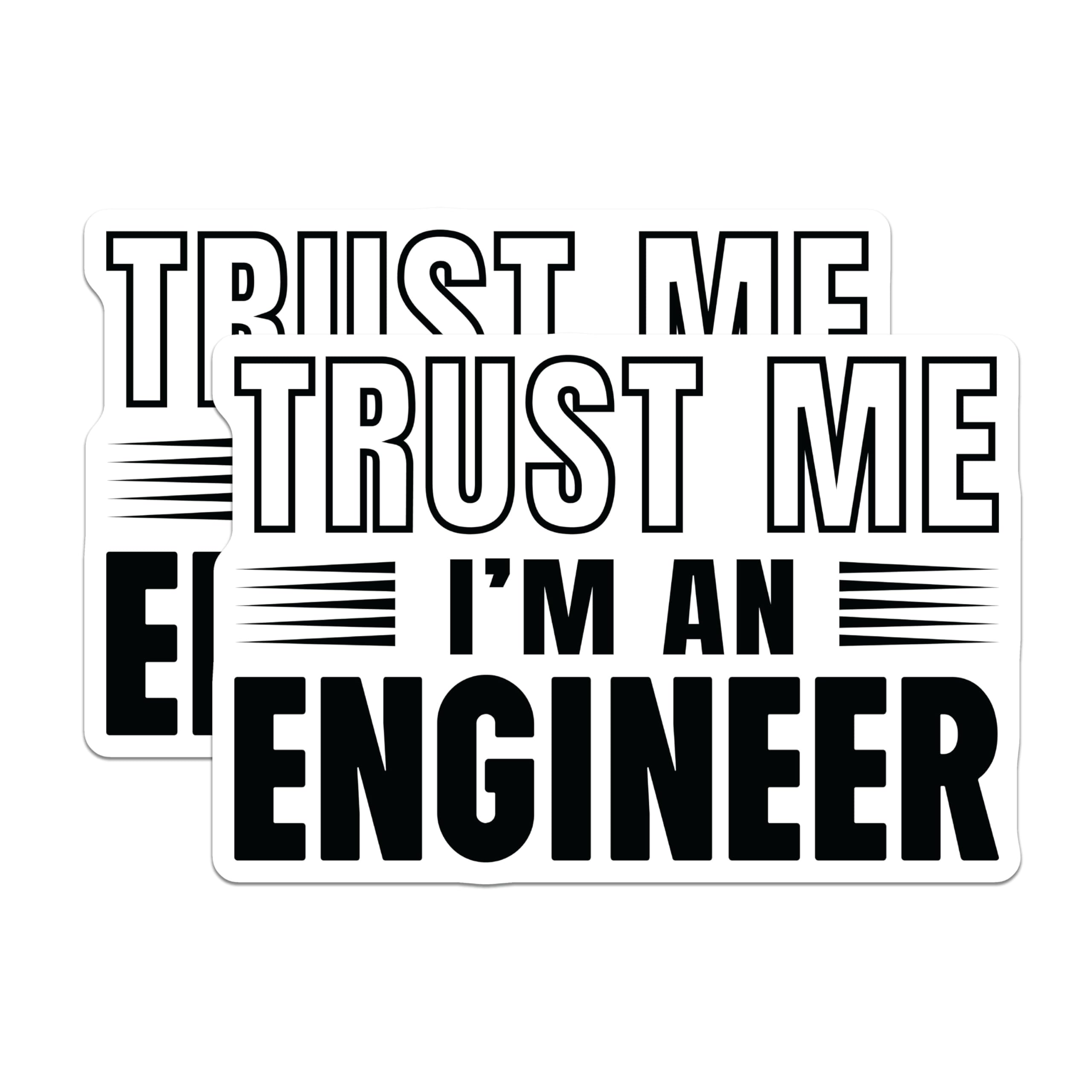 (2 Pack) Engineer Magnets - Trust Me Funny Engineer - Engineering Humor Decor - 5 Inches On Longest Side - Thick Durable Magnet - Made in USA - MAG22289