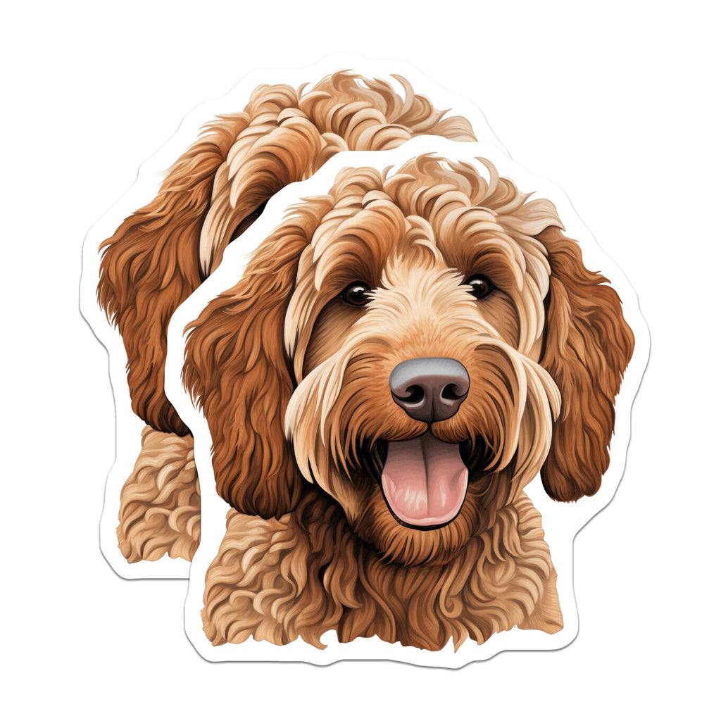 (2 Pack) Labradoodle Goldendoodle Magnets - Cute Doodle Dog Pet Lover - Dog Mom Dad Fridge Decor - 5 Inches On Longest Side - Thick Durable Magnet - Made in USA - MAG30017