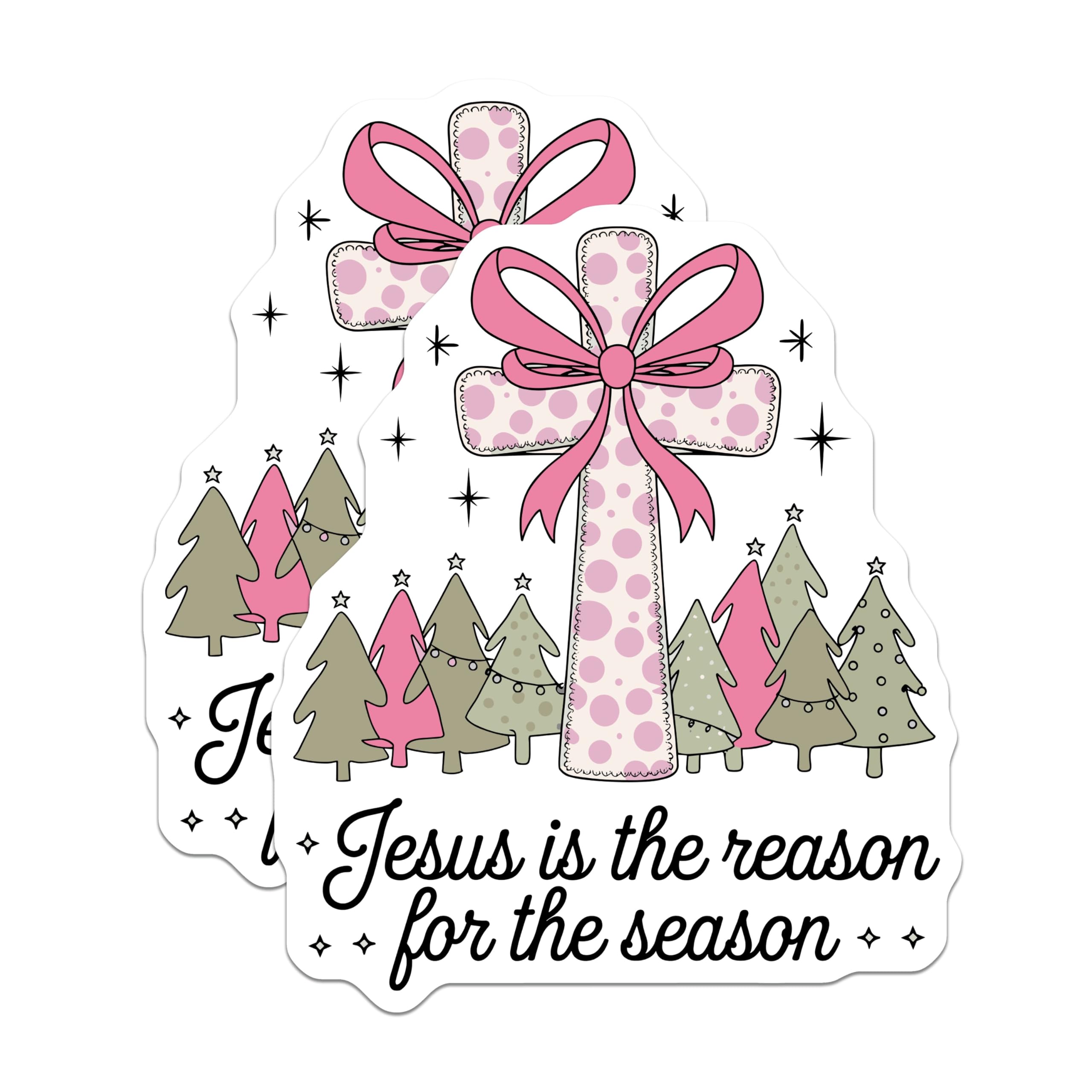 (2 Pack) Jesus Reason Season Magnets - Christian Christmas Decor - Faith Based Kitchen Accent - 5 Inches On Longest Side - Thick Durable Magnet - Made in USA - MAG28584