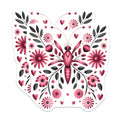 (2 Pack) Folk Art Butterfly Magnets - Pink Flower Decor - Nature Inspired Art - 5 Inches On Longest Side - Thick Durable Magnet - Made in USA - MAG39388