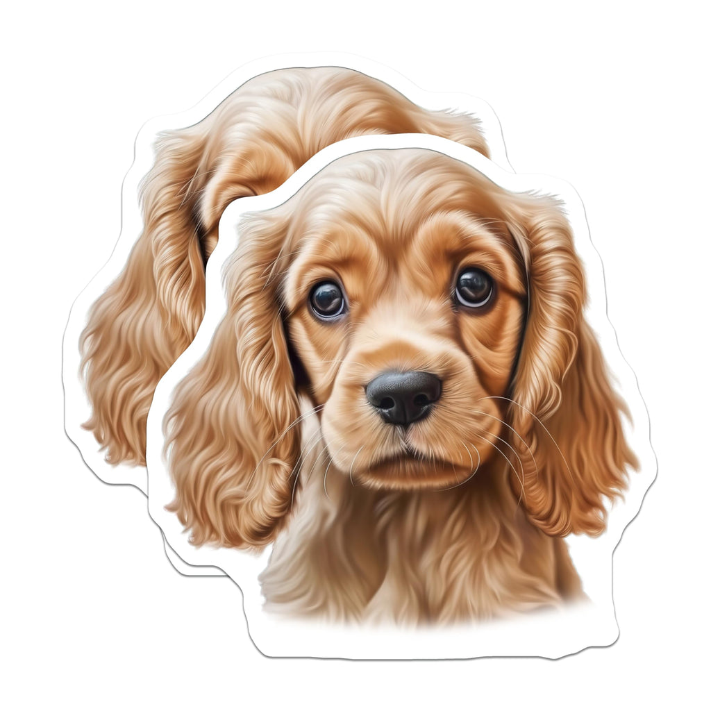 (2 Pack) Cocker Spaniel Puppy Magnets - Adorable Dog Lover Kitchen Decor - Animal Fridge Locker Accent - Cute Pet Collectible - 5 Inches On Longest Side - Thick Durable Magnet - Made in USA - MAG23777