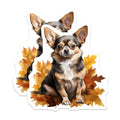 (2 Pack) Long Haired Chihuahua Magnets - Autumn Dog Lover Decor - Fall Pet Parent Accessory - 5 Inches On Longest Side - Thick Durable Magnet - Made in USA - MAG25853