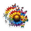 (2 Pack) Live Your Truth Stickers - Rainbow Butterfly - Sunflower Quote - 5" On Longest Side - Sticks to Smooth Flat Surfaces - Made in USA - BMCS8255