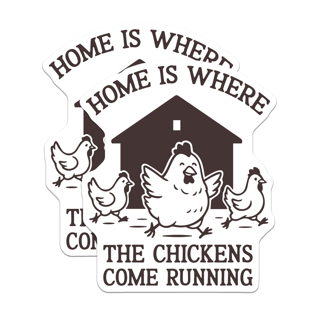 (2 Pack) Home Chickens Running Magnets - Farmhouse Fridge Decor - Funny Animal Refrigerator Magnet - 5 Inches On Longest Side - Thick Durable Magnet - Made in USA - MAG36028