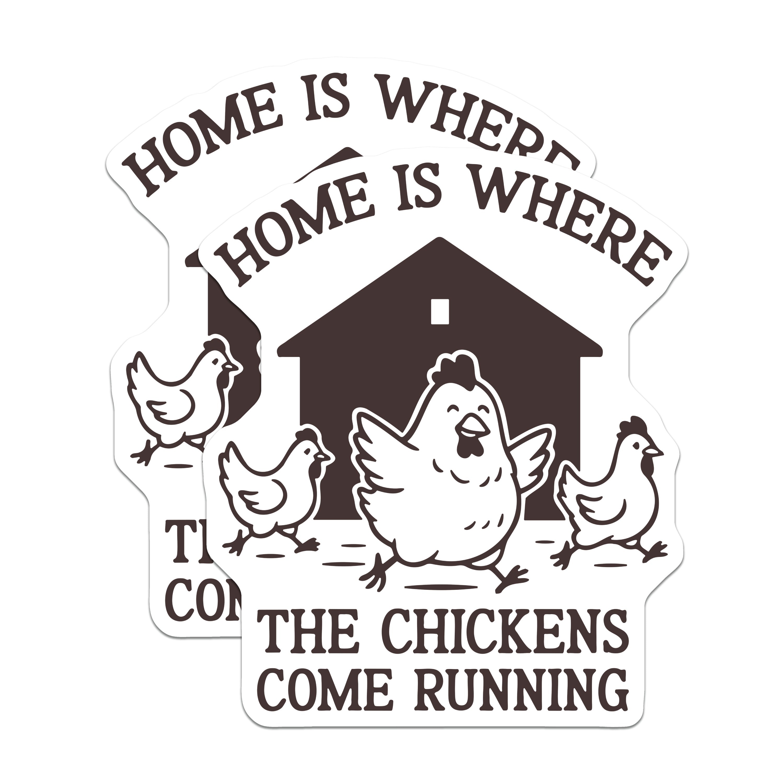 (2 Pack) Home Chickens Running Magnets - Farmhouse Fridge Decor - Funny Animal Refrigerator Magnet - 5 Inches On Longest Side - Thick Durable Magnet - Made in USA - MAG36028
