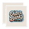 (2 Pack) Outer Banks Stickers - OBX Beach Vacation - North Carolina Souvenir - 5" On Longest Side - Sticks to Smooth Flat Surfaces - Made in USA - BMCS18249