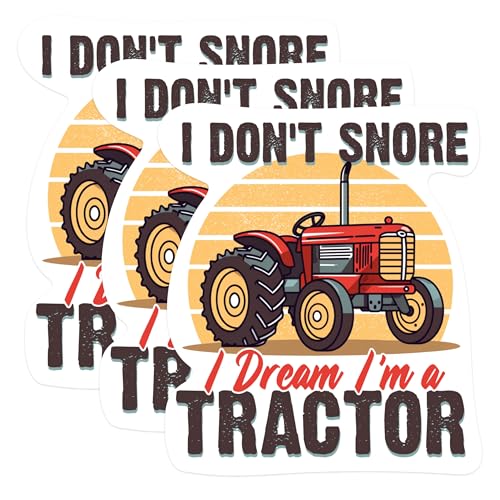 (3 Pack) Tractor Decals - Funny Tractor - Farm Equipment - Laptop Decals - 3 Inches On Longest Side - Easy Peel & Apply - Made in USA - 3MCS1185