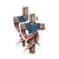 (2 Pack) American Flag Cross Magnets - Christian Faith Patriotism - USA Freedom National Pride Memorial Day Decor - 5 Inches On Longest Side - Thick Durable Magnet - Made in USA - MAG20632