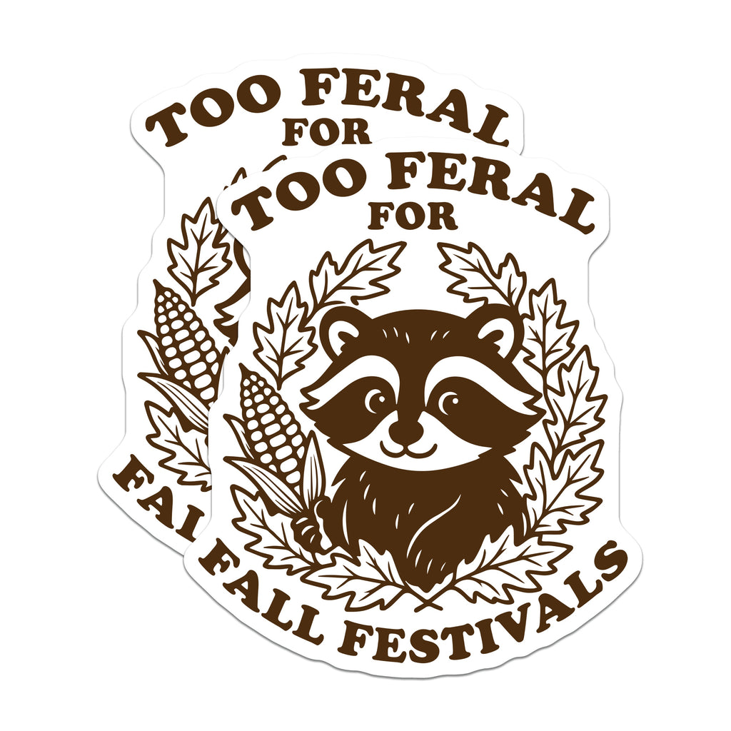(2 Pack) Feral Raccoon Magnets - Funny Fall Decor - Introvert Humor Kitchen Art - 5 Inches On Longest Side - Thick Durable Magnet - Made in USA - MAG36040