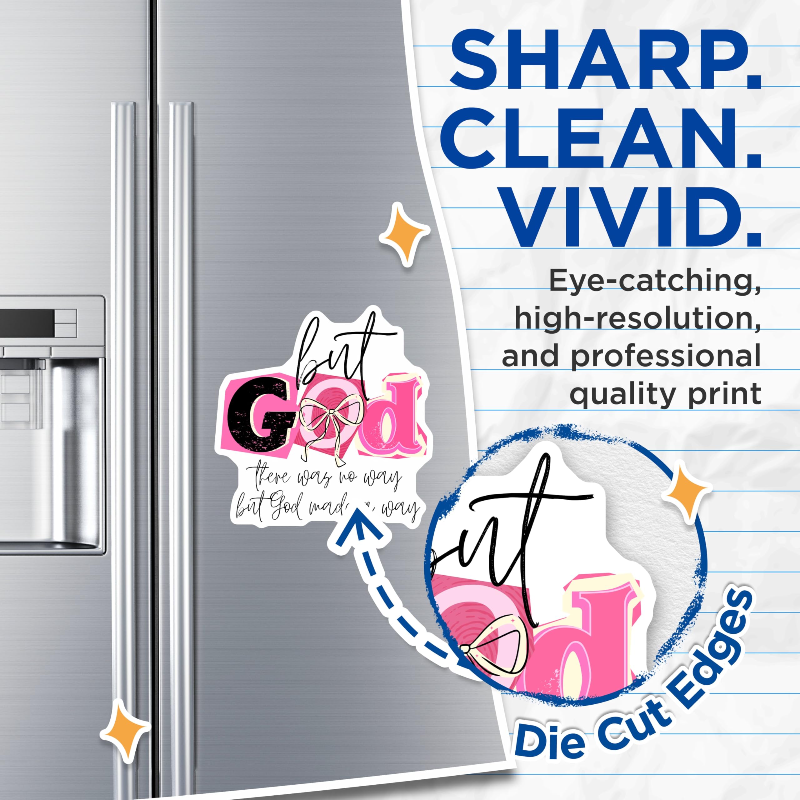 (2 Pack) But God Made a Way Magnets - Christian Faith Quote - Inspirational Fridge Decor - Religious Encouragement - 5 Inches On Longest Side - Thick Durable Magnet - Made in USA - MAG27343