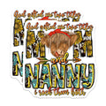 (2 Pack) Mom Nanny Magnets - Highland Cow Mama Grandma Magnet - Country Western Fridge Accessory - 5 Inches On Longest Side - Thick Durable Magnet - Made in USA - MAG28446