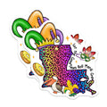 (2 Pack) Louisiana Mardi Gras Stickers - Let The Good Times Roll Stickers - Party Celebration Stickers - 5" On Longest Side - Sticks to Smooth Flat Surfaces - Made in USA - BMCS3662