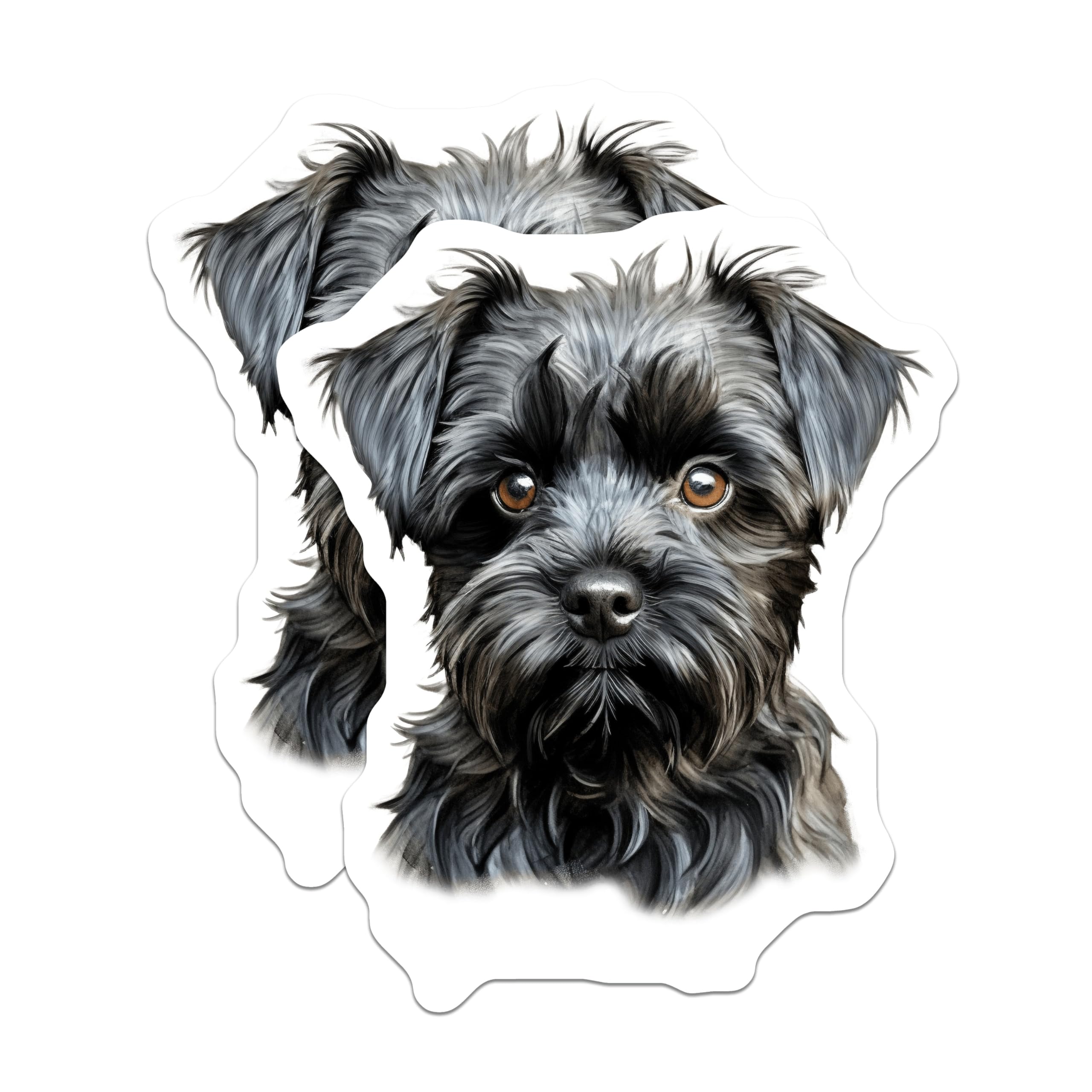 (2 Pack) Black Schnauzer Dog Magnets - Adorable Terrier Puppy Fridge Decor - Pet Lover Refrigerator Home Accent - 5 Inches On Longest Side - Thick Durable Magnet - Made in USA - MAG28667