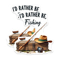 (2 Pack) Angler Hobby Magnets - I'd Rather Be Fishing Slogan - Outdoorsman Refrigerator Decor for Dad - 5 Inches On Longest Side - Thick Durable Magnet - Made in USA - MAG36150