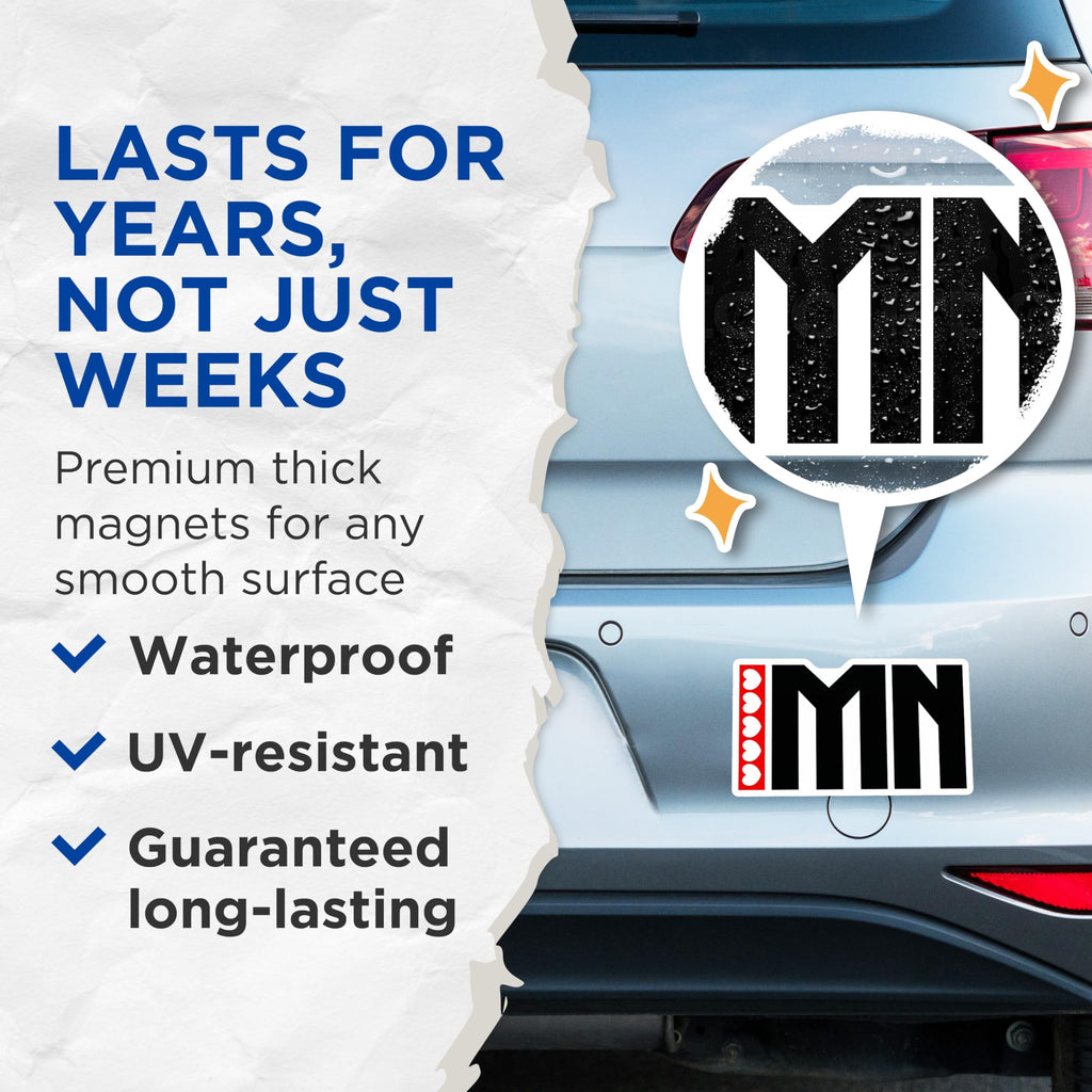 (2 Pack) I Heart MN Magnets - Minnesota Love Decor - MN State Souvenir - 5" On Longest Side - Premium Magnet - for Cars, Refrigerators, Toolboxes, Lockers - Made in USA - MAG17469