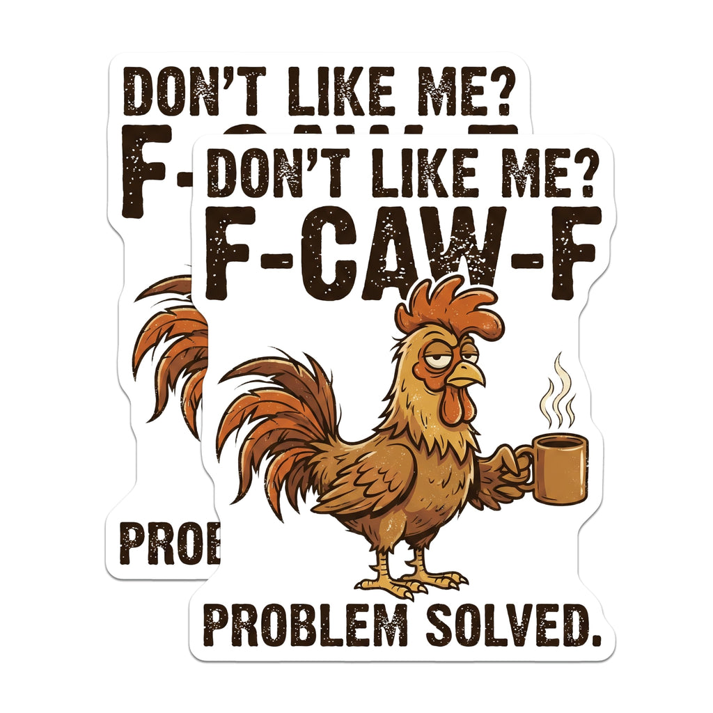 (2 Pack) Funny Chicken Magnets - Coffee Drinking Rooster - Sarcastic Farmhouse Decor - 5" On Longest Side - Premium Magnet - for Cars, Refrigerators, Toolboxes, Lockers - Made in USA - MAG14442