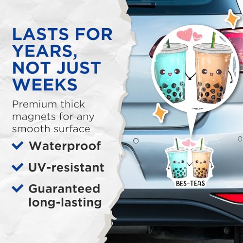 (2 Pack) BES-Teas Magnets - 5" On Longest Side - for Cars, Fridges, Toolboxes - Made in USA - MAG7758