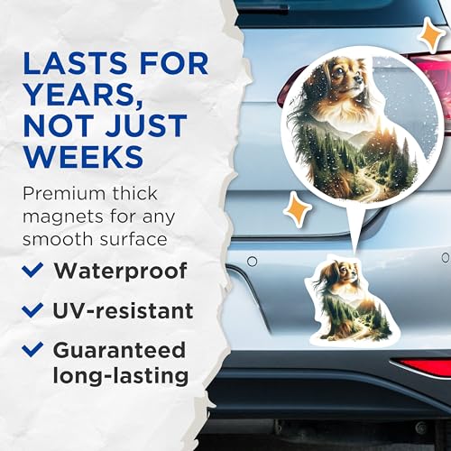 (2 Packs) Dog with Wilderness Magnets - Nature and Outdoors Beautiful Scenery Magnets - 5 Inches On Longest Side - Premium Magnet - for Fridges, Toolboxes, Cars - Made in USA - MAG2278