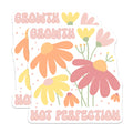 (2 Pack) Growth Not Perfection Magnets - Floral Magnets - Positive Affirmation Decor - 5" On Longest Side - Premium Magnet - for Cars, Refrigerators, Toolboxes, Lockers - Made in USA - MAG18946