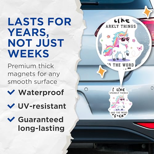 (2 Pack) Unicorn Magnets - 5" On Longest Side - for Cars, Fridges, Toolboxes - Made in USA - MAG7806