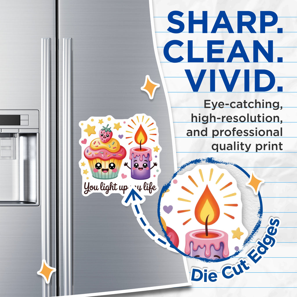 (2 Pack) Cute Love Magnets - Kawaii Aesthetic Decor - Sweet Cupcake Candle Quote - Refrigerator Locker Accent Decor - 5 Inches On Longest Side - Thick Durable Magnet - Made in USA - MAG38952