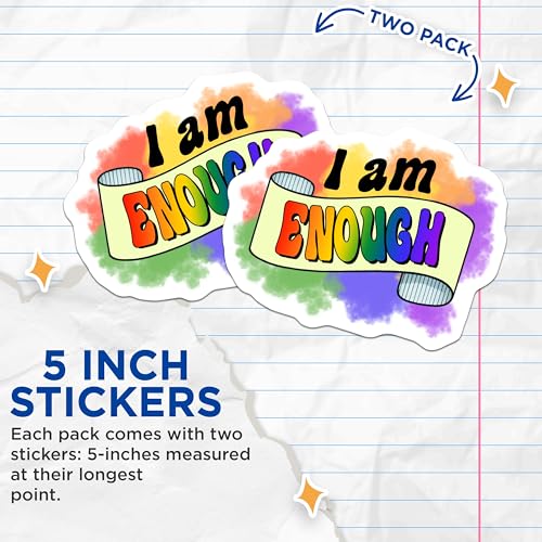 (2 Pack) Motivational Quote Stickers - Inspirational Decal - Positive Affirmation - 5" On Longest Side - Sticks to Smooth Flat Surfaces - Made in USA - BMCS8291