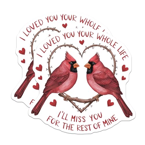 (2 Pack) Loved You Your Whole Life Magnets Magnets - Memorial Cardinal - 5" On Longest Side - Made in USA - Sticks to Refrigerators & Metal Surfaces - MAG8898