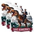(3 Pack) Lincoln Dinosaur Decals - Funny Political Stickers - Save Democracy Decals - 3 Inches On Longest Side - Easy Peel & Apply - Made in USA - 3MCS0958