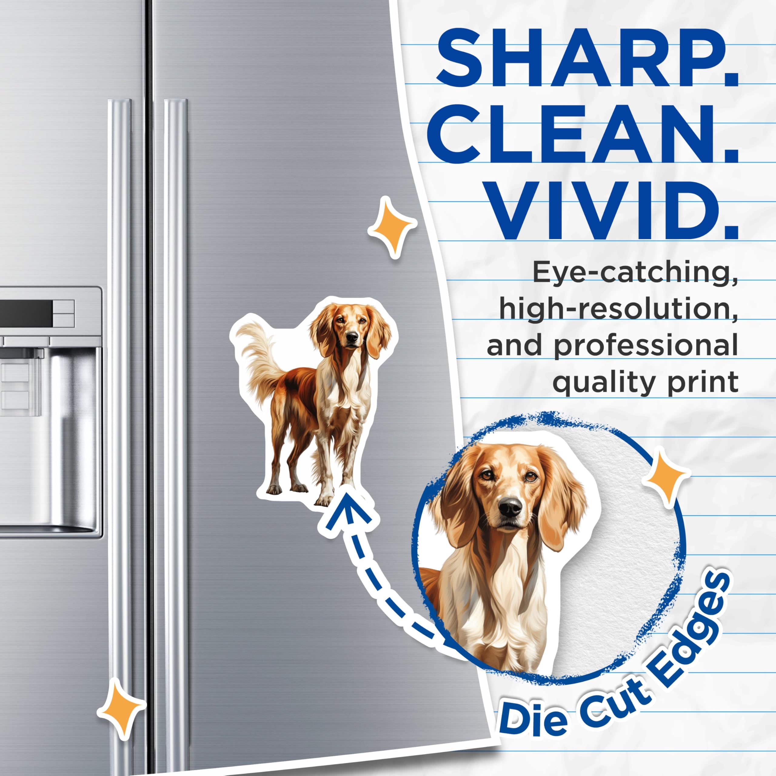 (2 Pack) Brown Spaniel Dog Magnets - Pet Lover Decor - Dog Mom Accessory - Animal Art Fridge - 5 Inches On Longest Side - Thick Durable Magnet - Made in USA - MAG28384
