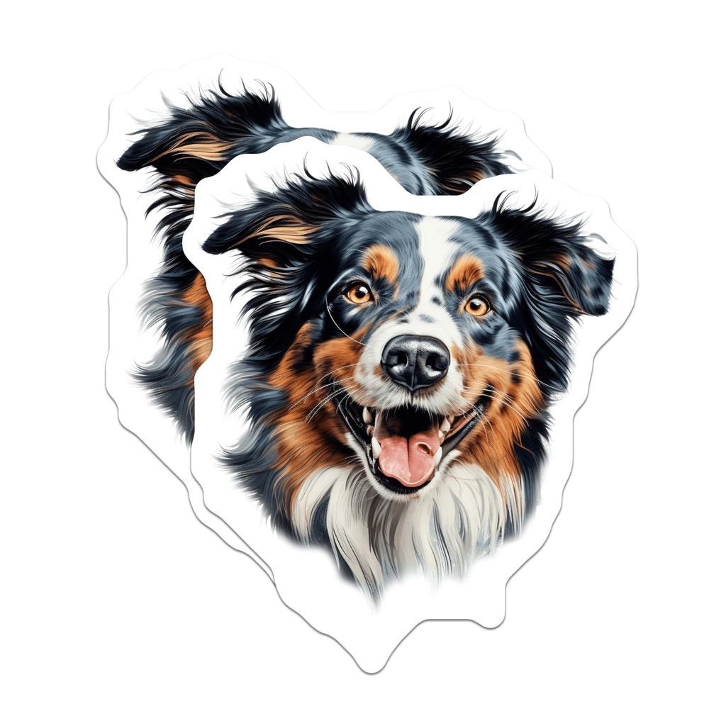 (2 Pack) Australian Shepherd Magnets - Aussie Dog Lover Decor - Pet Parent Refrigerator Art - 5 Inches On Longest Side - Thick Durable Magnet - Made in USA - MAG28217