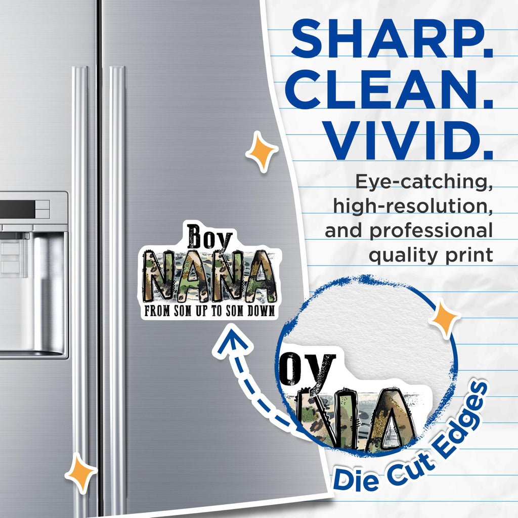 (2 Pack) Boy Nana Magnets - Grandmother Fridge Decor - Grandson Proud Nana Accessory - Mother's Day for Nana - 5 Inches On Longest Side - Thick Durable Magnet - Made in USA - MAG29911