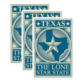 (3 Pack) Texas Decals - Lone Star State - Laptop Decal- 3 Inches On Longest Side - Easy Peel & Apply - Made in USA - 3MCS5024
