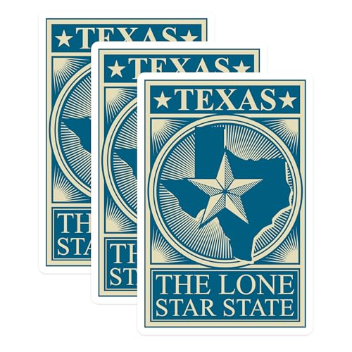 (3 Pack) Texas Decals - Lone Star State - Laptop Decal- 3 Inches On Longest Side - Easy Peel & Apply - Made in USA - 3MCS5024