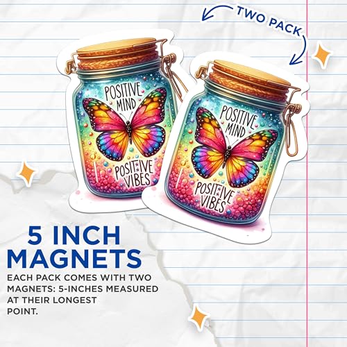 (2 Packs) Positive Minds Positive Minds Magnets - Inspirational Motivational Feel Good Magnets - 5" On Longest Side - Premium Magnet - for Fridges, Toolboxes, Cars - Made in USA - MAG2310