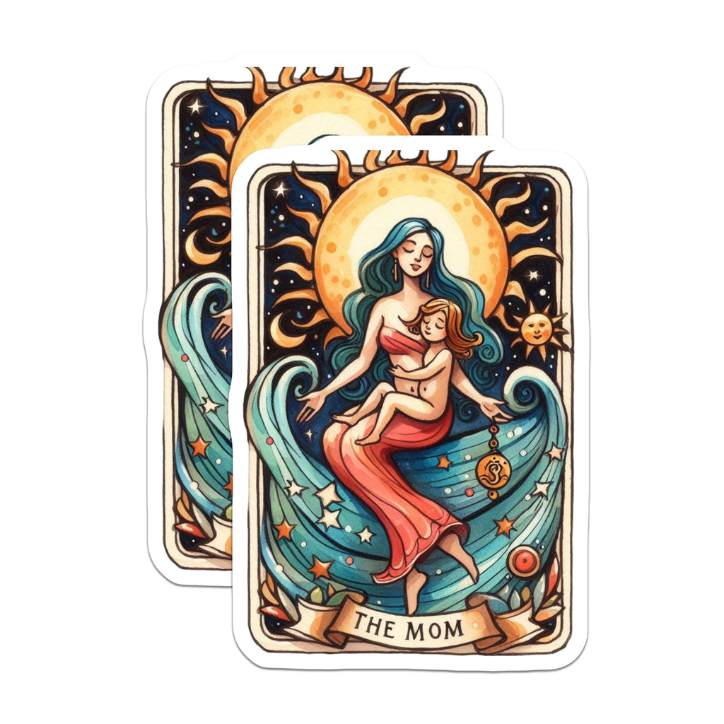 (2 Pack) The Mom Magnets - Mother Child Art - Cosmic Nurturing Home Decor - Divine Maternal Tarot - 5 Inches On Longest Side - Thick Durable Magnet - Made in USA - MAG22864