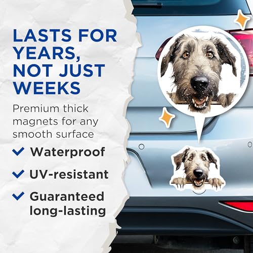 (2 Pack) Dog Art Decor Magnet - 5" On Longest Side - Sticks to Smooth Flat Surfaces - Made in USA - MAG10203