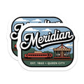 (2 Pack) Meridian Mississippi Magnets - Queen City Souvenir - Travel Memorabilia - 5" On Longest Side - Premium Magnet - for Cars, Refrigerators, Toolboxes, Lockers - Made in USA - MAG18158
