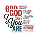 (2 Pack) God Says You are Magnets - Christian Affirmation Words - Inspirational Faith Refrigerator Decor - 5 Inches On Longest Side - Thick Durable Magnet - Made in USA - MAG25826