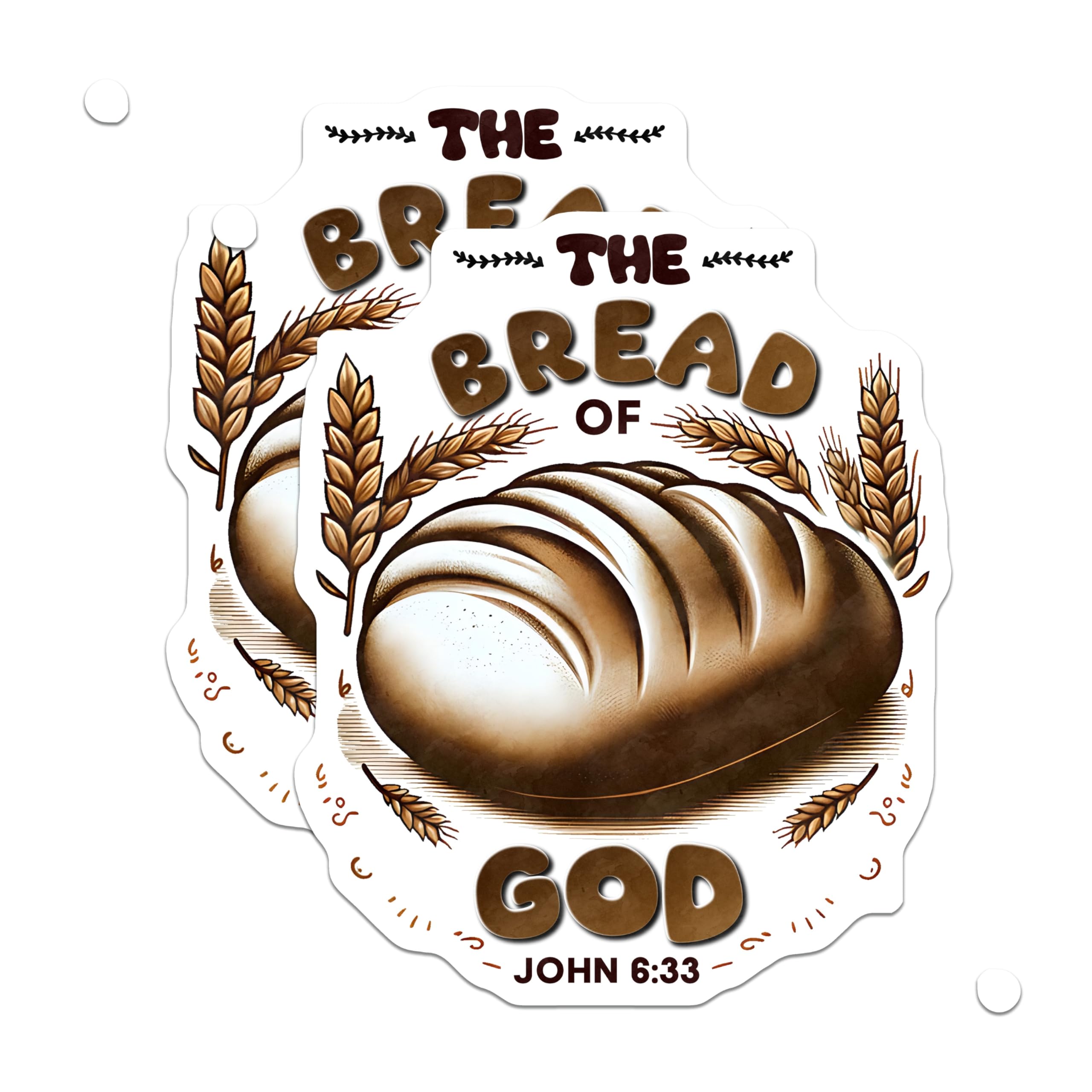 (2 Pack) The Bread of God Magnets - John 6:33 Scripture - Christian Faith Kitchen Decor - 5 Inches On Longest Side - Thick Durable Magnet - Made in USA - MAG24623