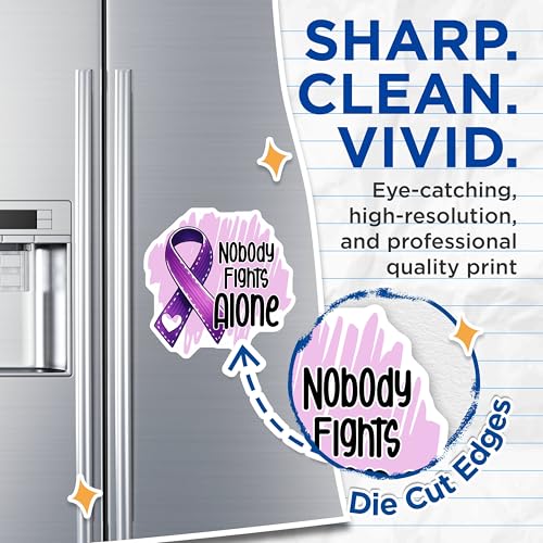 (2 Pack) Inspirational Ribbon Magnet - Support Awareness - 5" On Longest Side - Sticks to Smooth Flat Surfaces - Made in USA - MAG9791