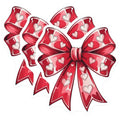 (3 Pack) Heart Bow Decals - Red Ribbon - Valentine's Day Decor - 3 Inches On Longest Side - Easy Peel & Apply - Made in USA - 3MCS2330