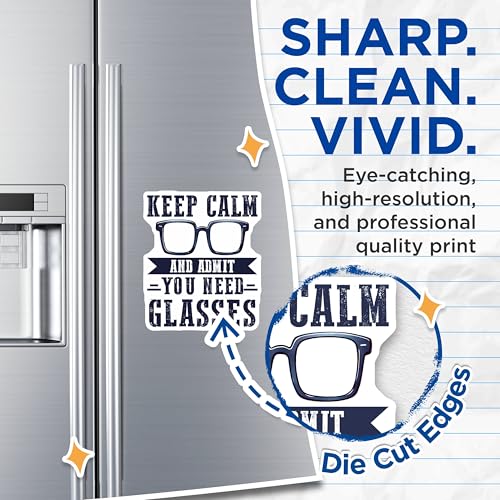 (2 Pack) Keep Calm And Admit You Need Glasses Magnets - Funny Quote - Geek Humor - Office Decor - Self-Awareness - Eyewear Joke - 5" On Longest Side - for Cars, Fridges, Toolboxes - Made in USA - MAG8